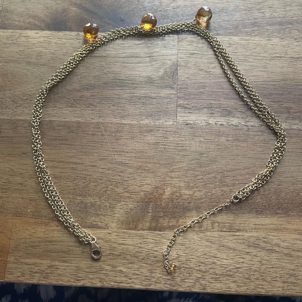 Elegant Gold Necklace with Citrine Briolettes - Picture 3 of 7